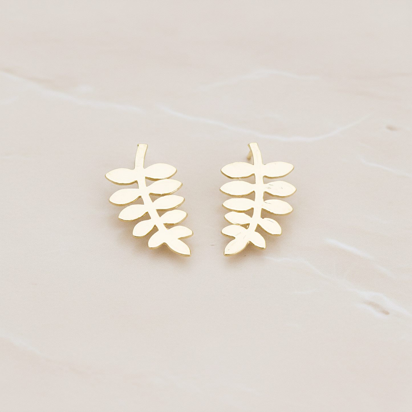 Pine Needles Leaf Ear Post, 2 Pc (ER.127)