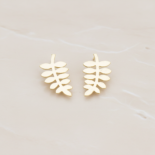 Pine Needles Leaf Ear Post, 2 Pc (ER.127)