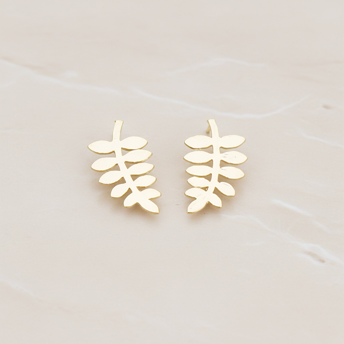 Pine Needles Leaf Ear Post, 2 Pc (ER.127)