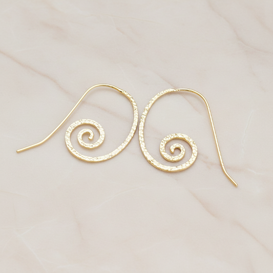 Hammered Swirl Earwire, 2 Pc (ER.173)