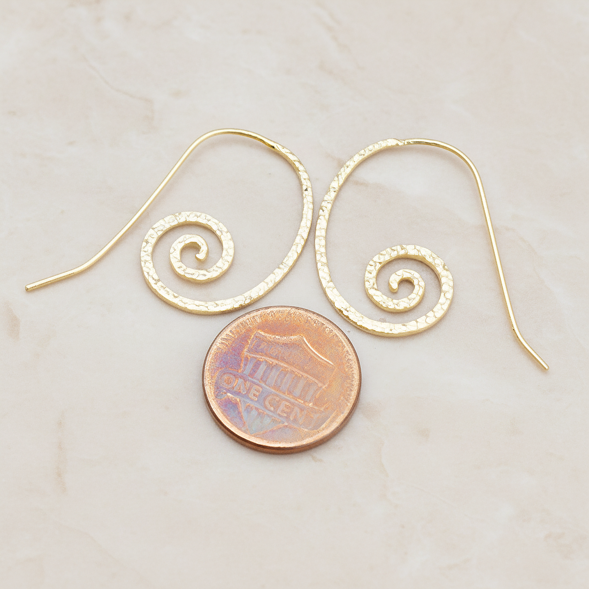 Hammered Swirl Earwire, 2 Pc - detail view 1 (ER.173)
