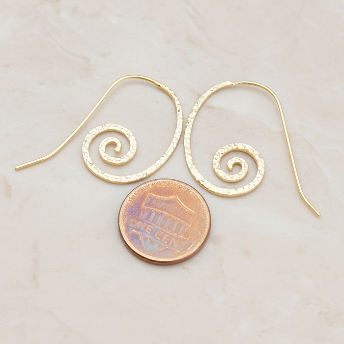 Hammered Swirl Earwire, 2 Pc - detail view 1 (ER.173)