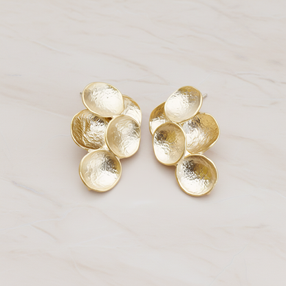 Single Round Textured Circle Ear Post, 2 Pc (ER.176-02)