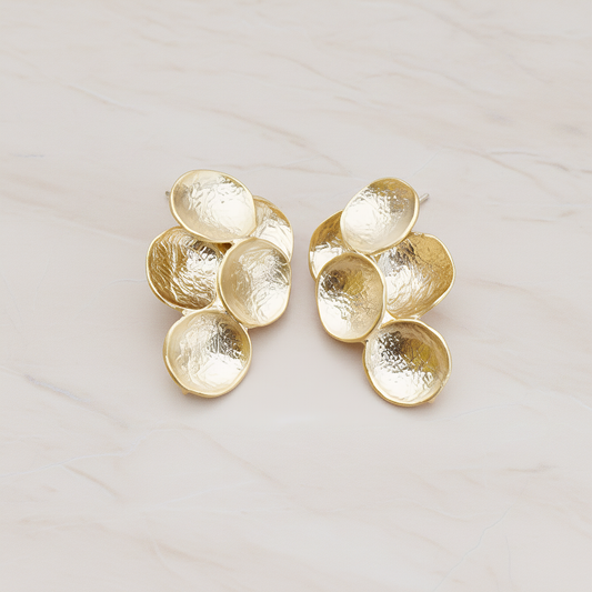 Single Round Textured Circle Ear Post, 2 Pc (ER.176-02)