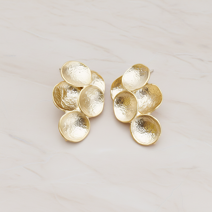 Single Round Textured Circle Ear Post, 2 Pc (ER.176-02)