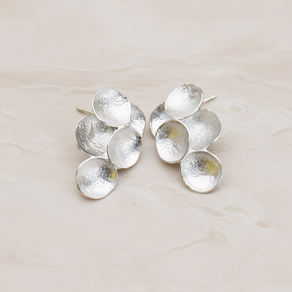 Single Round Textured Circle Ear Post, 2 Pc (ER.176-02)