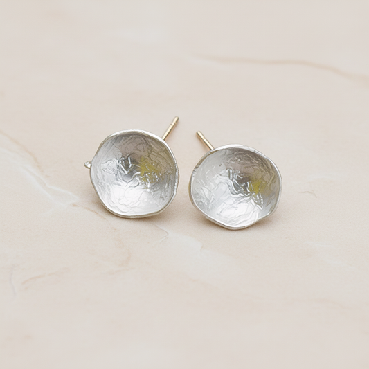 Single Round Textured Circle Ear Post, 2 Pc (ER.176-02)