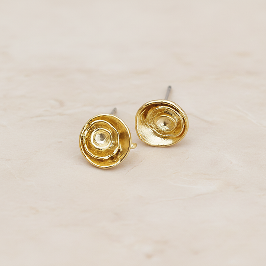 Multi Organic Shaped Circle Ear Post, 2 Pc (ER.192)