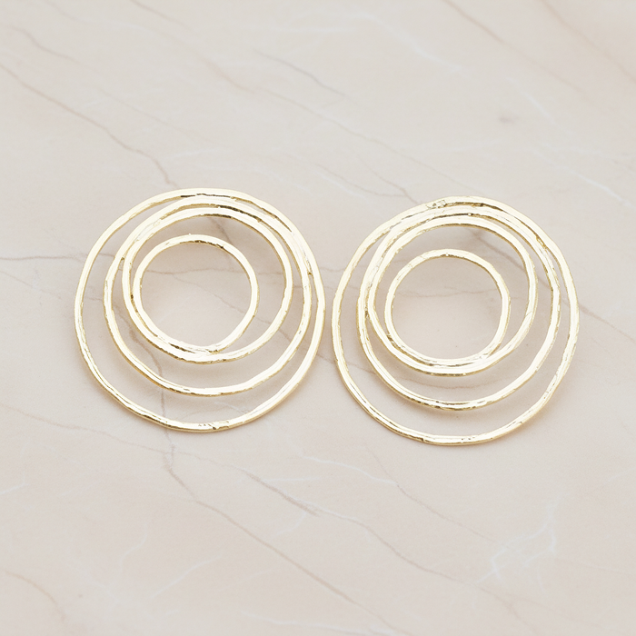 Multi Circle Round Ear Post, 2 Pc (ER.197)