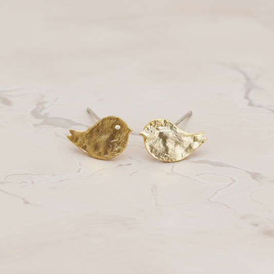 Textured Sparrow Bird Ear Post, 2 Pc (ER.232)