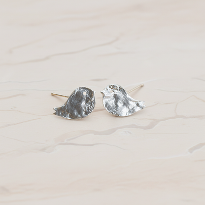 Textured Sparrow Bird Ear Post, 2 Pc (ER.232)