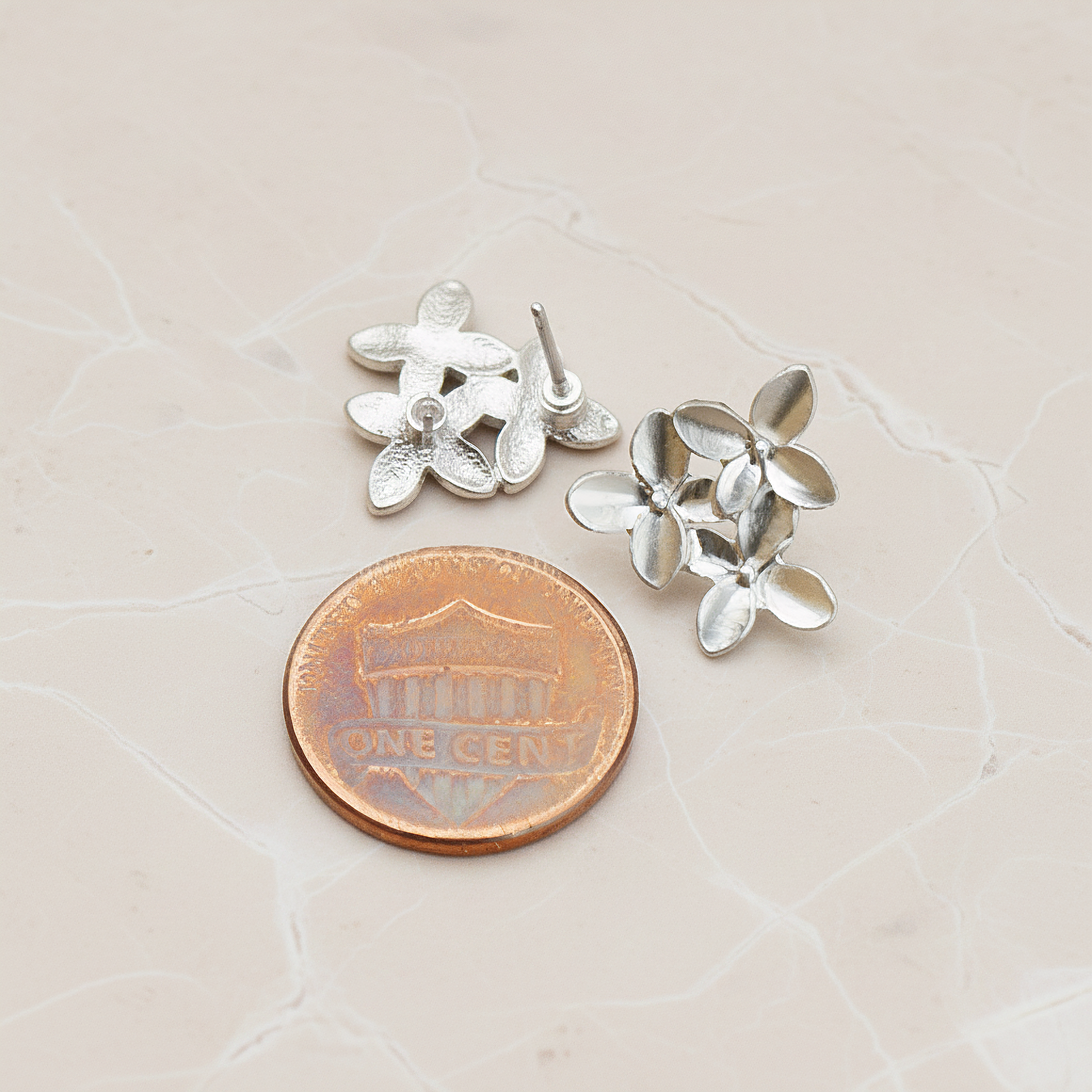 Cherry Blossom Flower Ear Post, 2 Pc - detail view 1 (ER.239)