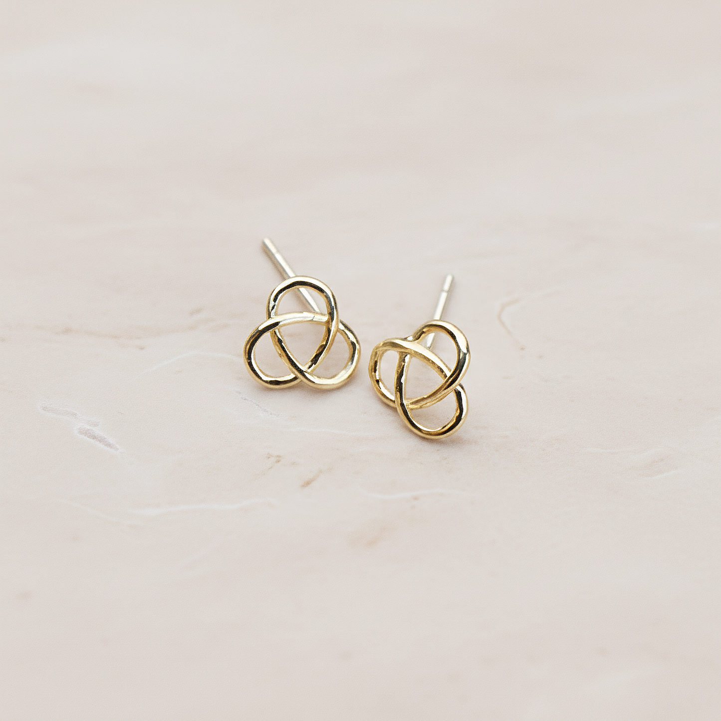 Trinity Shaped Wire Ear Post, 2 Pc - Glossy Gold (ER.252)