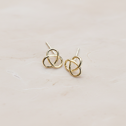 Trinity Shaped Wire Ear Post, 2 Pc - Glossy Gold (ER.252)