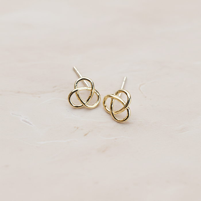Trinity Shaped Wire Ear Post, 2 Pc - Glossy Gold (ER.252)