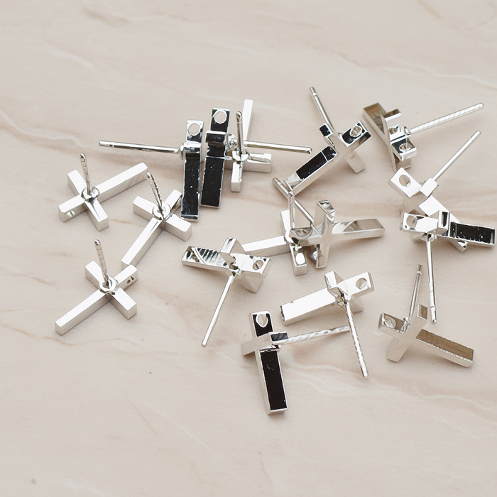 Simple Cross Ear Post, 2 Pc (ER.256)
