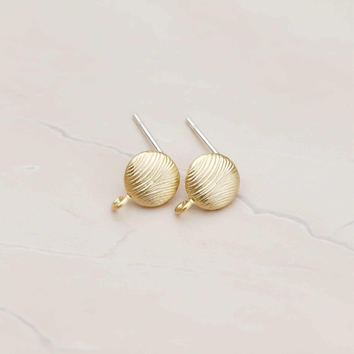 Textured Round Ear Post, 2 Pc (ER.257)