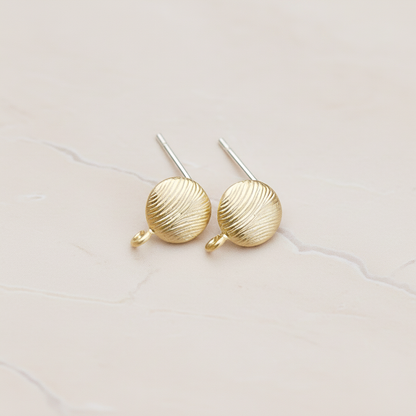 Textured Round Ear Post, 2 Pc (ER.257)