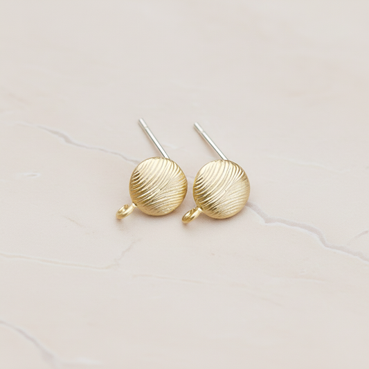 Textured Round Ear Post, 2 Pc (ER.257)