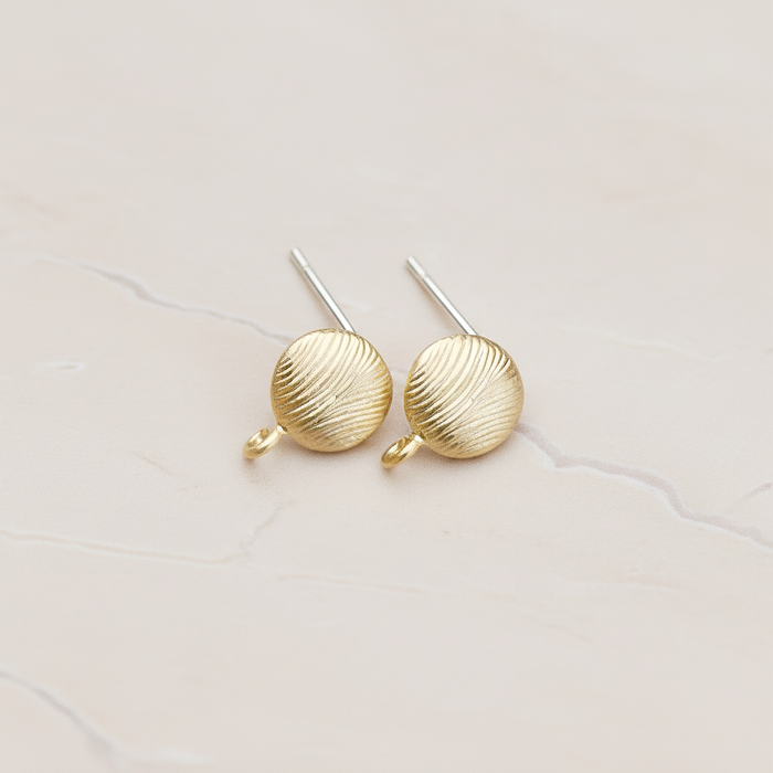 Textured Round Ear Post, 2 Pc (ER.257)
