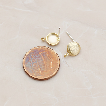 Textured Round Ear Post, 2 Pc (ER.257)