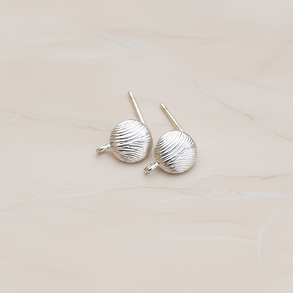 Textured Round Ear Post, 2 Pc (ER.257)