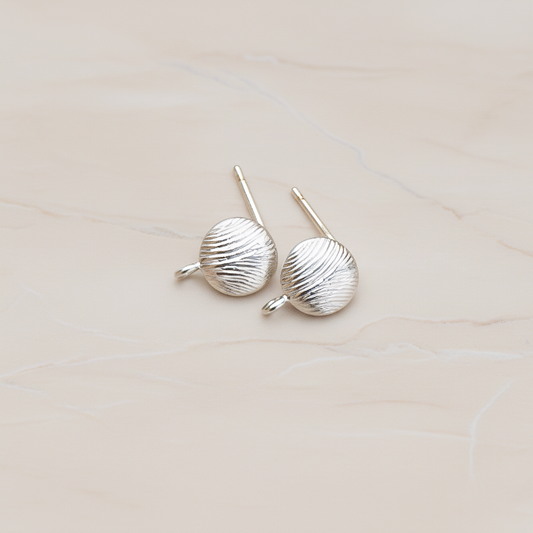 Textured Round Ear Post, 2 Pc (ER.257)