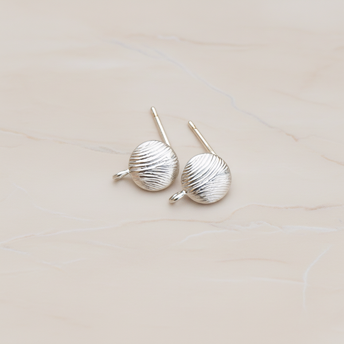 Textured Round Ear Post, 2 Pc (ER.257)