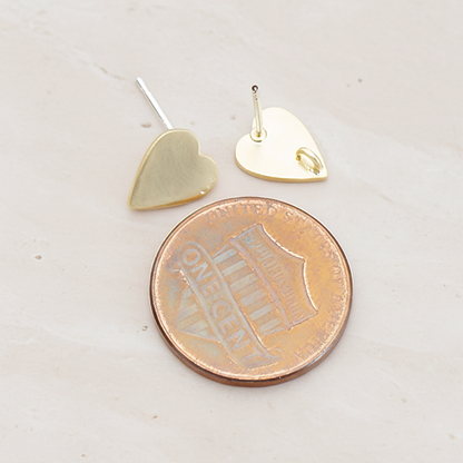 Plain Simple Heart Ear Post, 2 Pc - detail view 1 (ER.261)