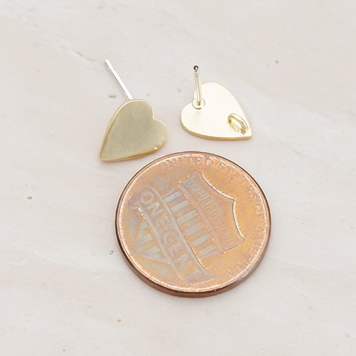 Plain Simple Heart Ear Post, 2 Pc - detail view 1 (ER.261)