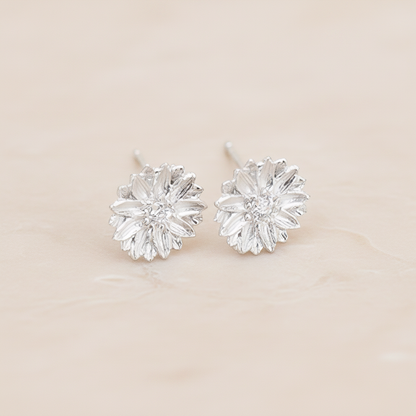Cubic Setting Daisy Flower Ear Post, 2 Pc (ER.274)