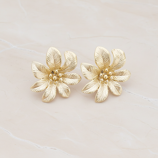 Seven Petals Flower Ear Post, 2 Pc (ER.279)