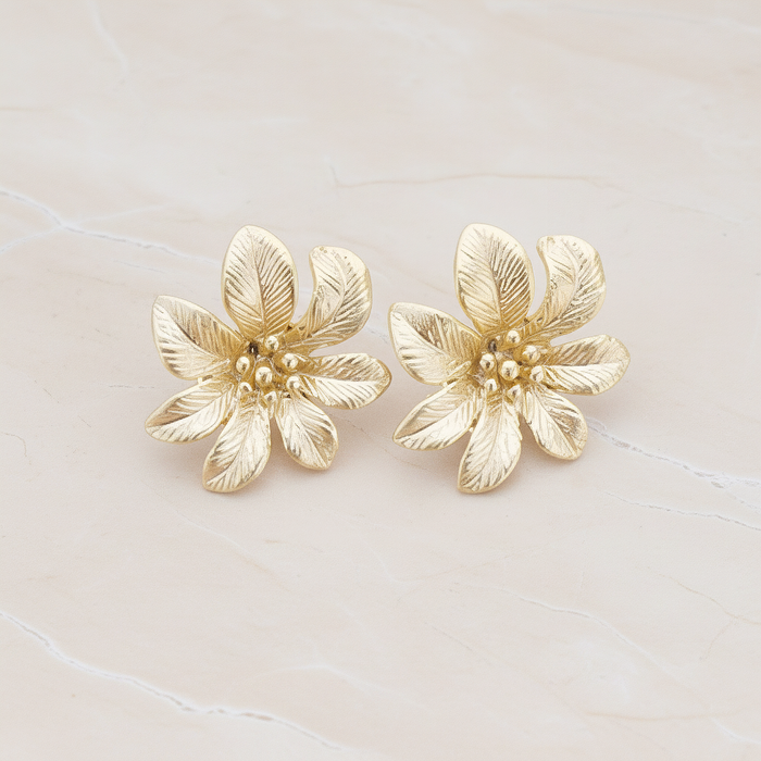 Seven Petals Flower Ear Post, 2 Pc (ER.279)