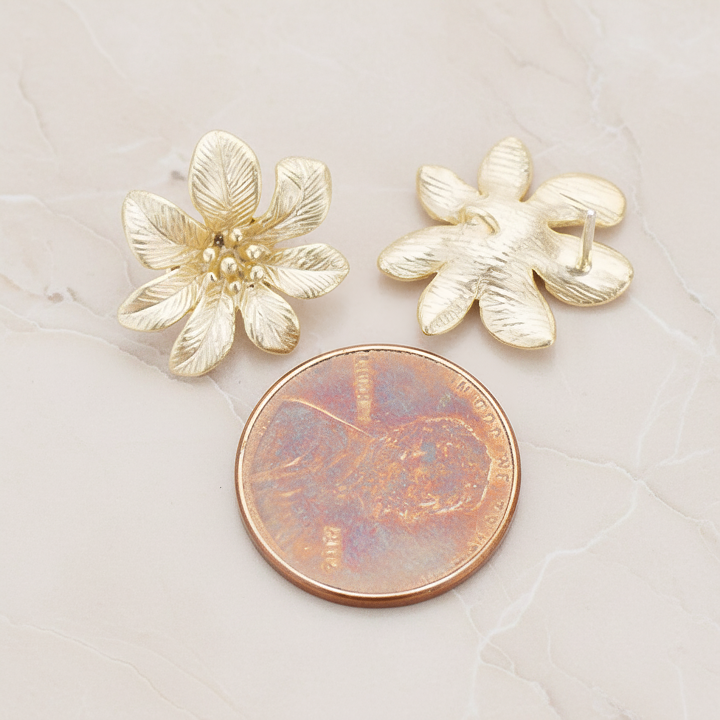 Seven Petals Flower Ear Post, 2 Pc (ER.279)