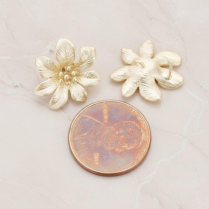 Seven Petals Flower Ear Post, 2 Pc (ER.279)