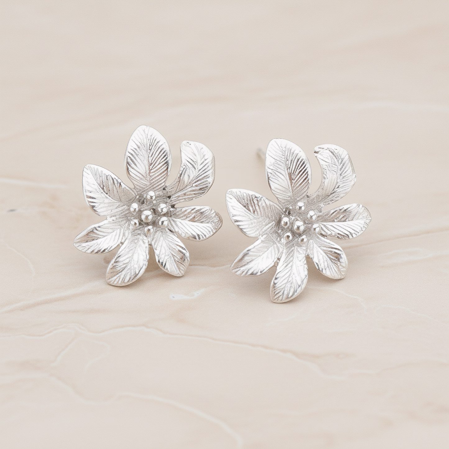 Seven Petals Flower Ear Post, 2 Pc (ER.279)