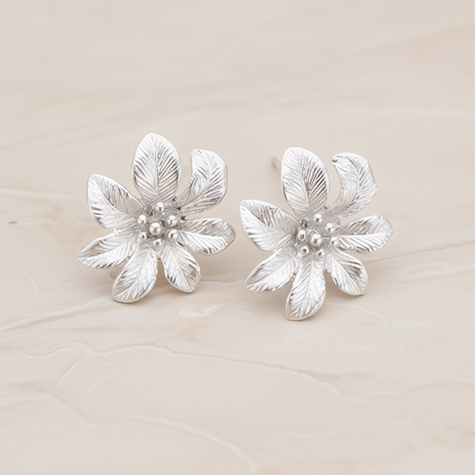 Seven Petals Flower Ear Post, 2 Pc (ER.279)