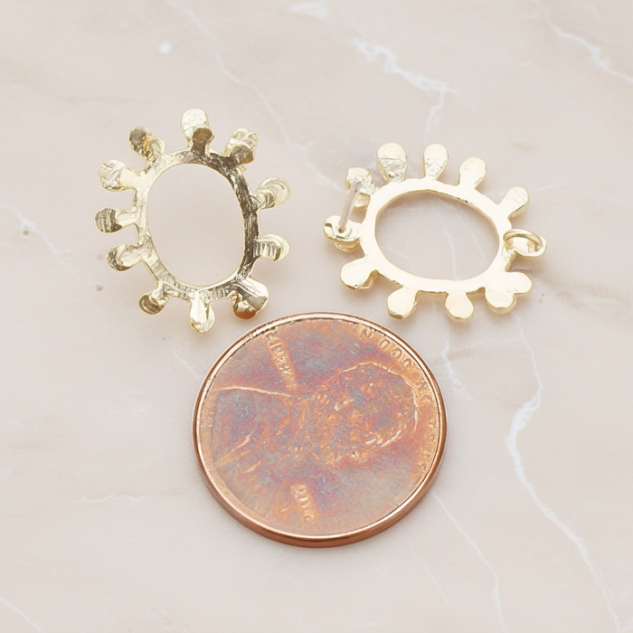 Oval Sun Ear Post, 2 Pc (ER.280)