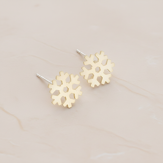 Round Snowflake Ear Post, 2 Pc (ER.295)