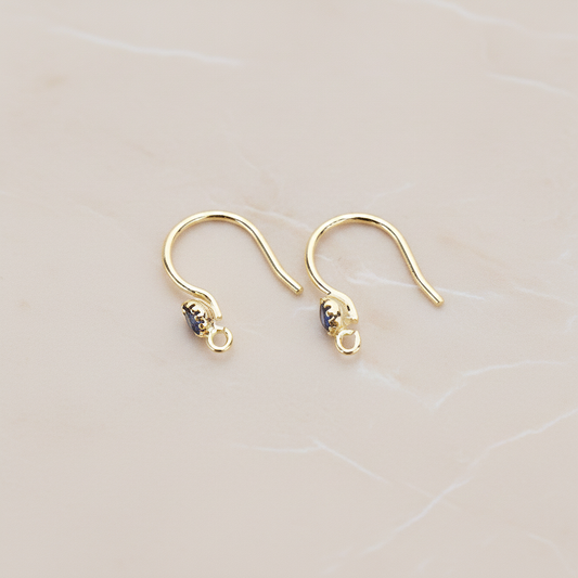 Crystal Setting French Round Ear Wire, 2 Pc (ER.300)