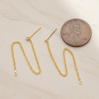 Link Chain Ear Post, 2 Pc (ER.303)