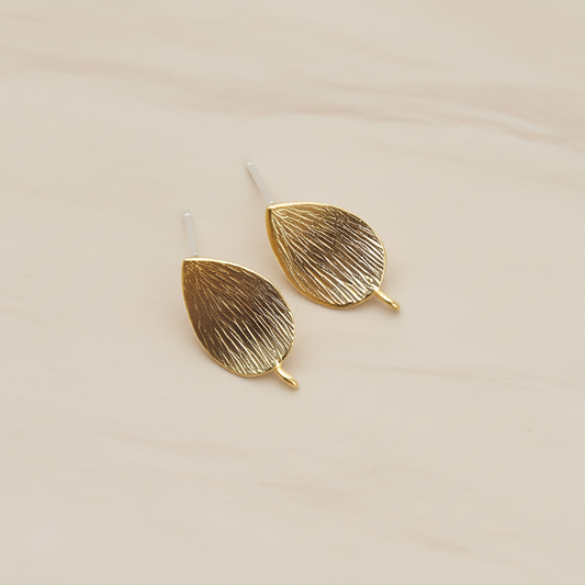 Brushed Texture Teardrop Ear Post, 2 Pc (ER.310)