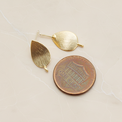 Brushed Texture Teardrop Ear Post, 2 Pc (ER.310)