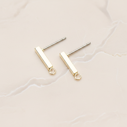 Simple Cube Bar Ear Post, 2 Pc (ER.342-03)