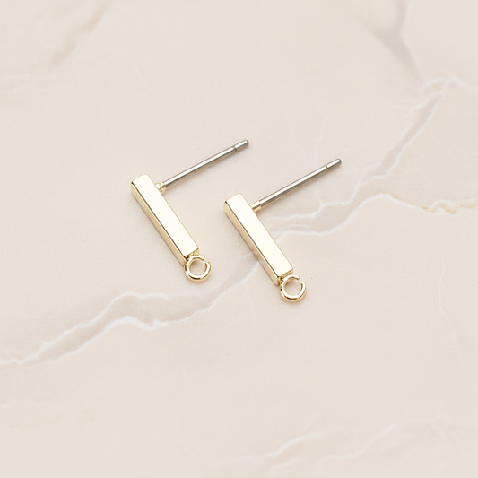 Simple Cube Bar Ear Post, 2 Pc (ER.342-03)
