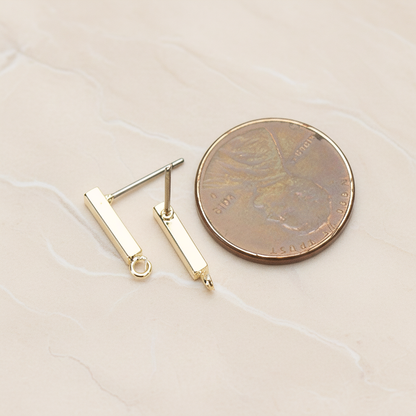 Simple Cube Bar Ear Post, 2 Pc (ER.342-03)