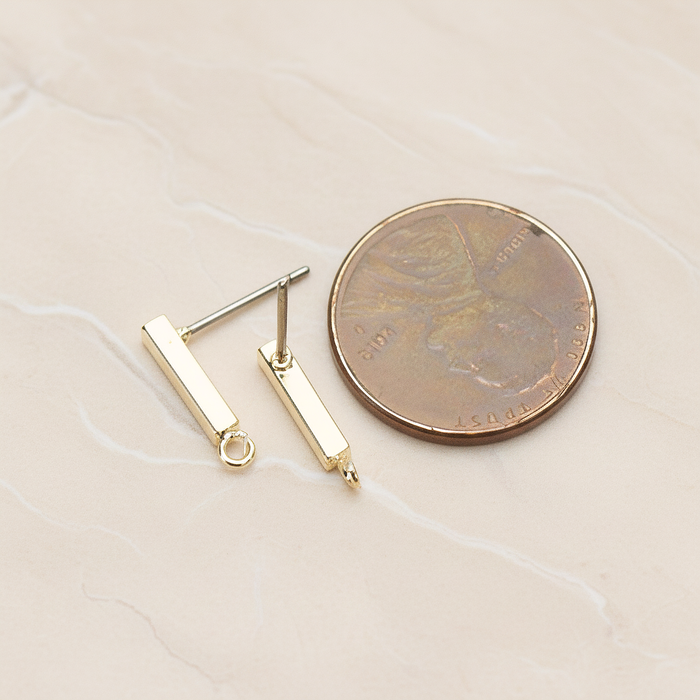 Simple Cube Bar Ear Post, 2 Pc (ER.342-03)