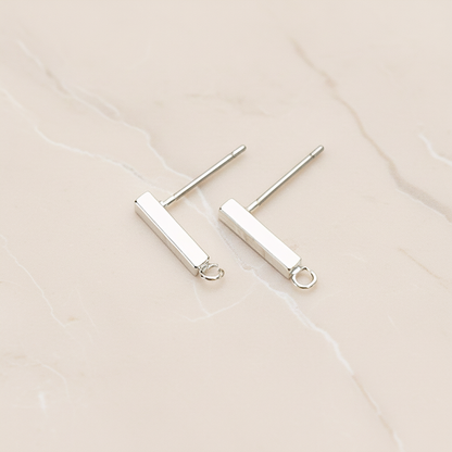 Simple Cube Bar Ear Post, 2 Pc (ER.342-03)