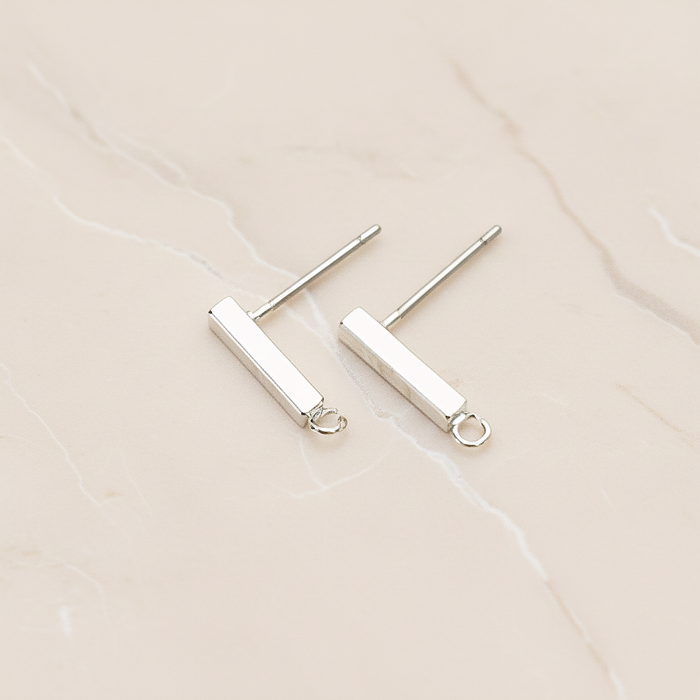 Simple Cube Bar Ear Post, 2 Pc (ER.342-03)