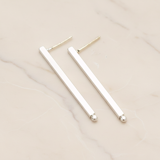 Simple Cube Bar Earpost, 2 Pc (ER.342-03)